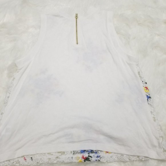 SOULMATES WHITE LACED BOHO SLEEVELESS BLOUSE TOP M - Picture 4 of 6